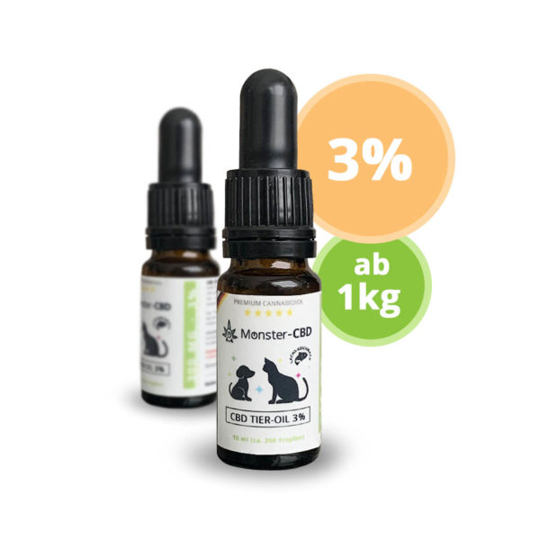 CBD Tier-Oil • 3% CBD Premium Öl für Hunde & Katzen ab 1kg